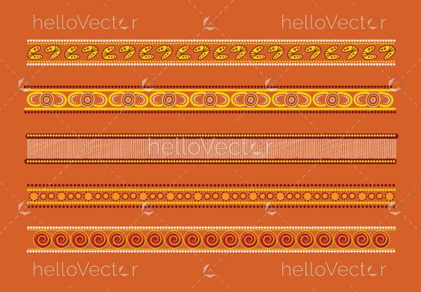 Simple aboriginal design divider set - Vector
