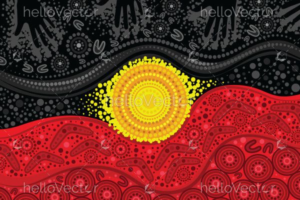 Aboriginal dot art style vector artwork