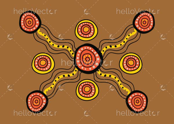 Aboriginal dot painting for children - Illustration