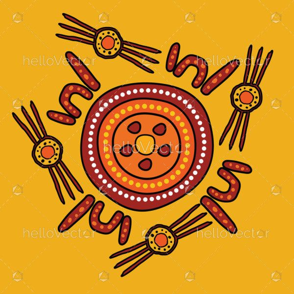 Simple aboriginal dot artwork illustration