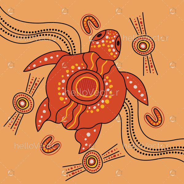 Aboriginal turtle art for children - Illustration