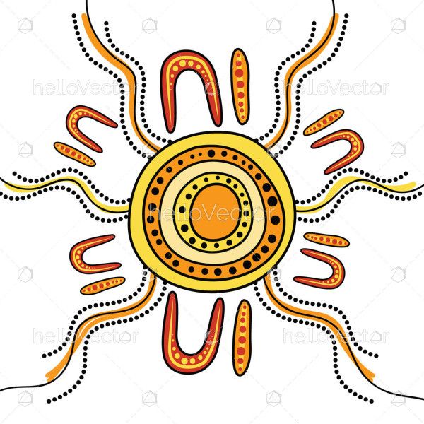 Aboriginal dot art illustration for kids