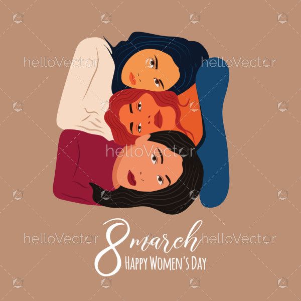 Women's day illustration with women group