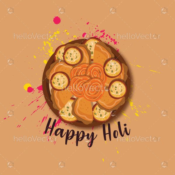 Indian traditional food banner for Holi festival