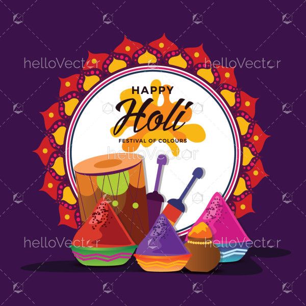Happy Holi decorative banner design illustration
