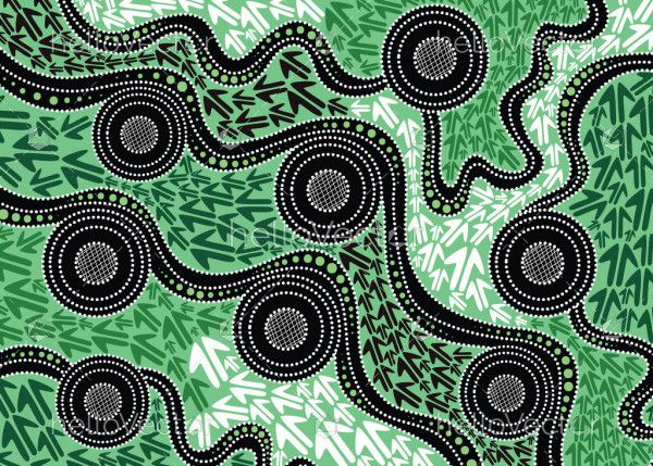 Aboriginal art vector kangaroo track background