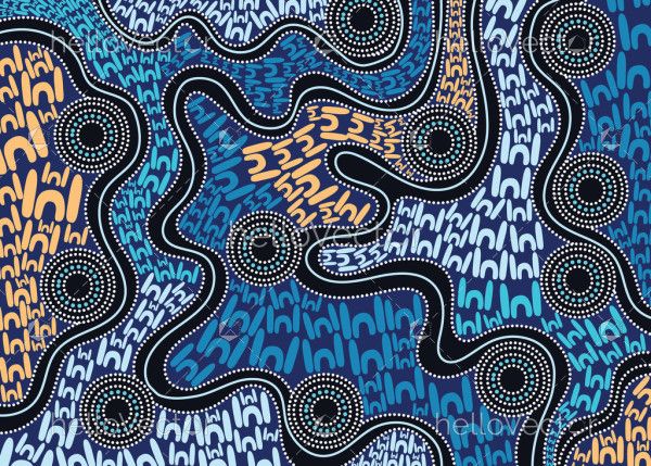 Aboriginal art vector woman symbol background