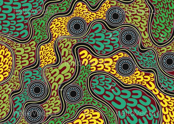 Aboriginal art vector people symbol background