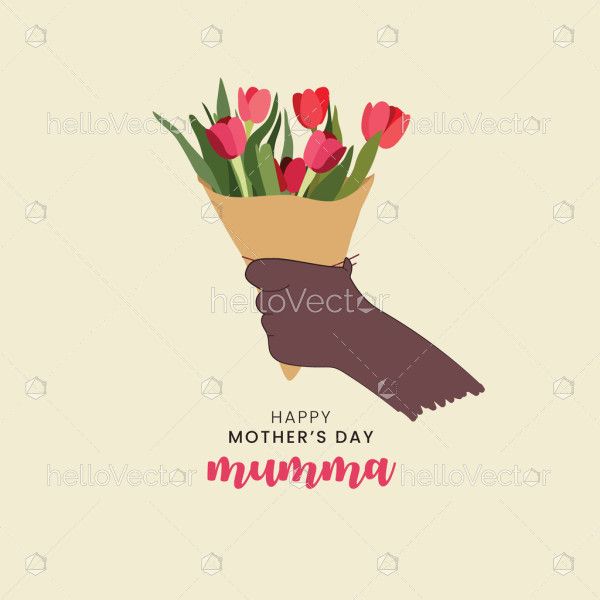 Mother's Day graphic card illustration