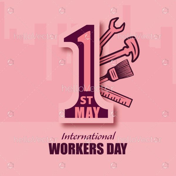 1st may - Happy workers day illustration