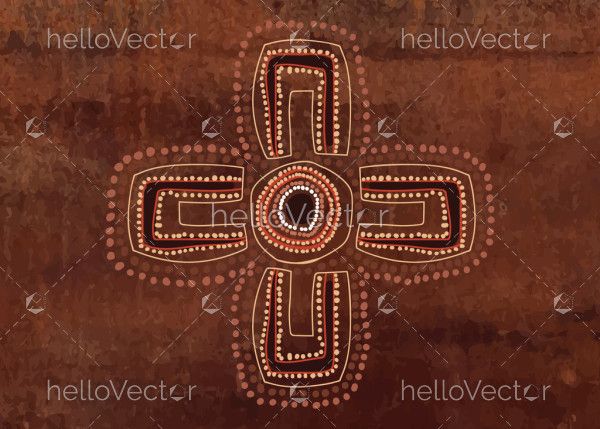 A vector background that features an Aboriginal art style