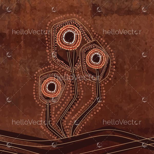 Artistic representation of trees in aboriginal style