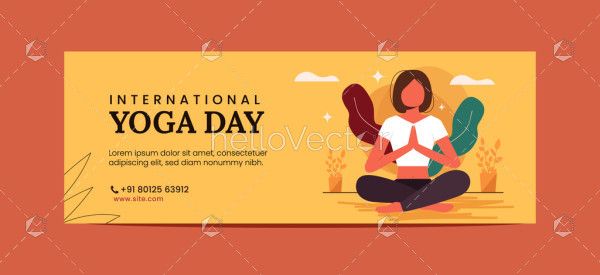 A banner with a yoga illustration