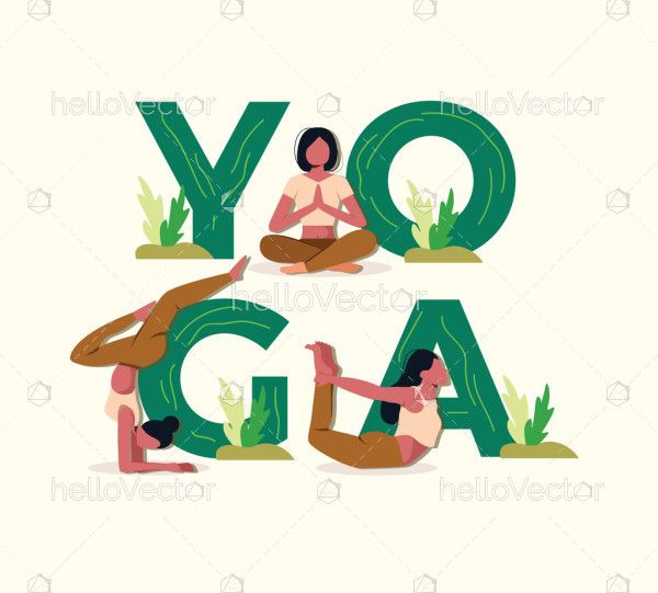 Illustration showcasing global yoga day spirit