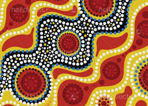 Vector background with Aboriginal dot art