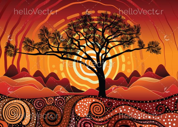 Aboriginal Artwork Depicting Nature's Beauty