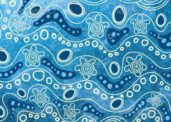 River in Vector Format with Aboriginal Dot Art Design