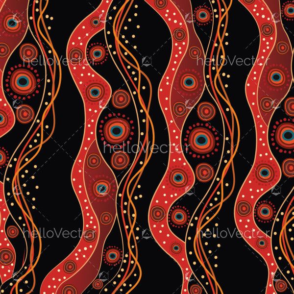 A background of dots in the style of Aboriginal art on a vector graphic