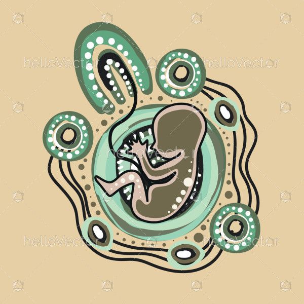 Aboriginal art depicting a fetal image