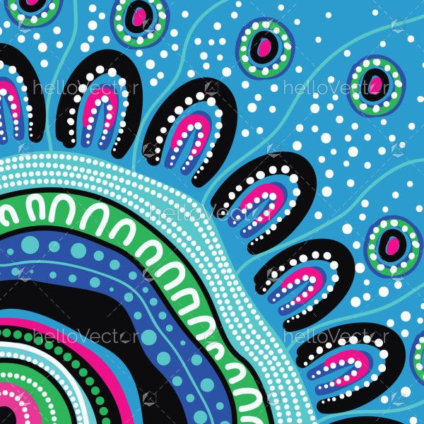 Dot art design of Aboriginal origin on a vector background