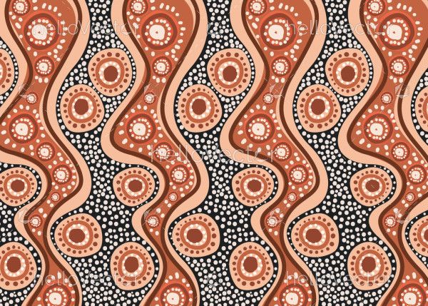 A vector background featuring Aboriginal dot art design