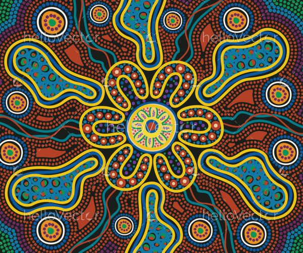 A vector painting featuring Aboriginal dot design