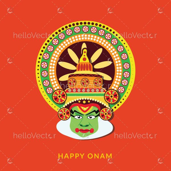 A festive illustration of the happy Onam celebration