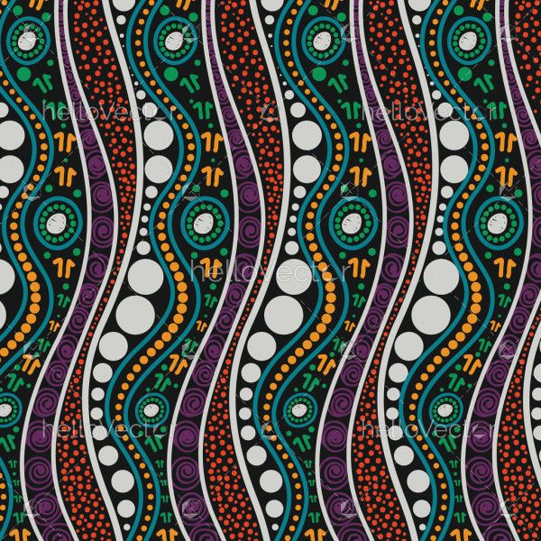 Dot design pattern background in the style of aboriginal art