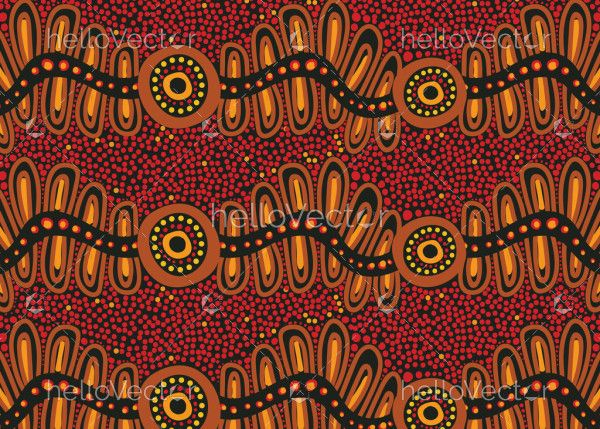 A vector aboriginal dot art patterns background