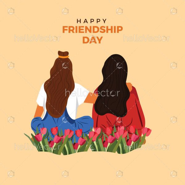 Celebrating friendship day with illustration