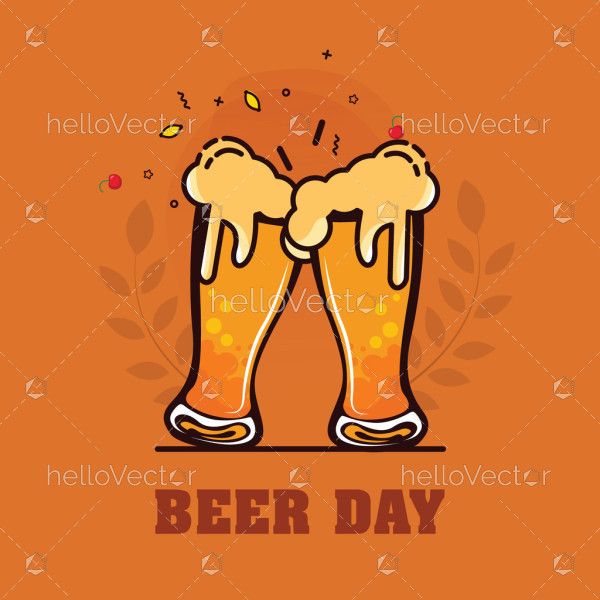 Beer day banner illustration