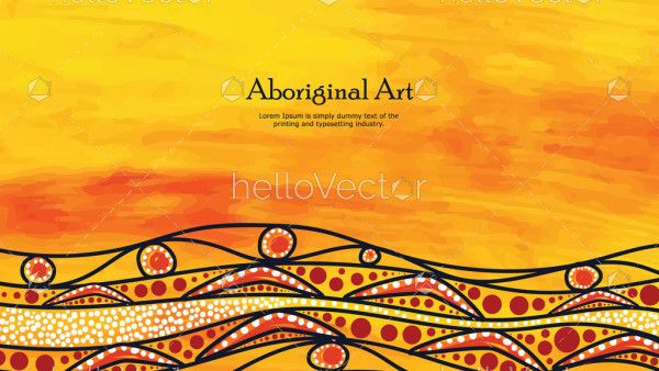 Aboriginal artwork and text in banner design