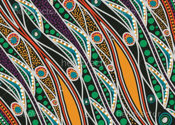 Vector seamless pattern background decorated with dot art of Aboriginal