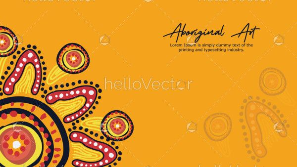 Poster design with text and aboriginal art