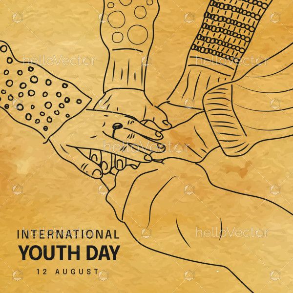 Graphic illustration for the worldwide day of young people