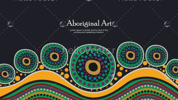 Aboriginal art circle design banner with text
