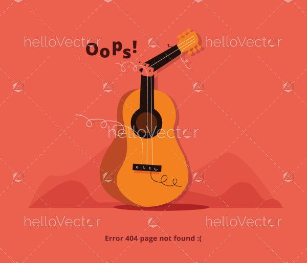 Error 404 Page With Broken Guitar