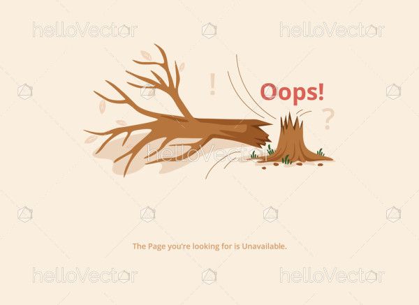 Broken Tree Concept Error 404 Page Graphic Design
