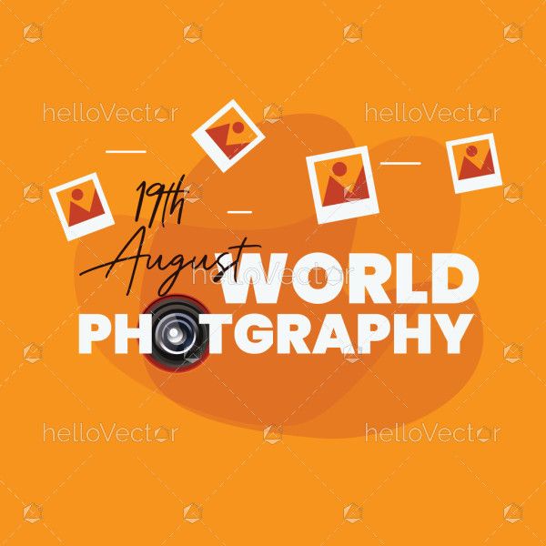 Typography design with camera for World Photography Day