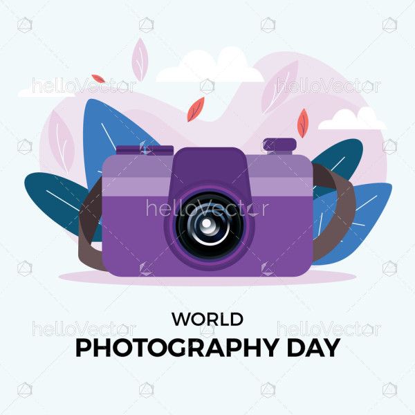 World photography day with a camera artwork