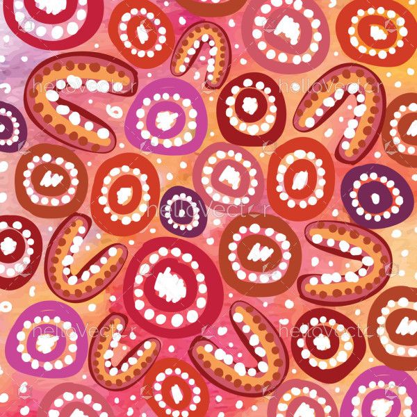 Vector Aboriginal Dot Design Artwork