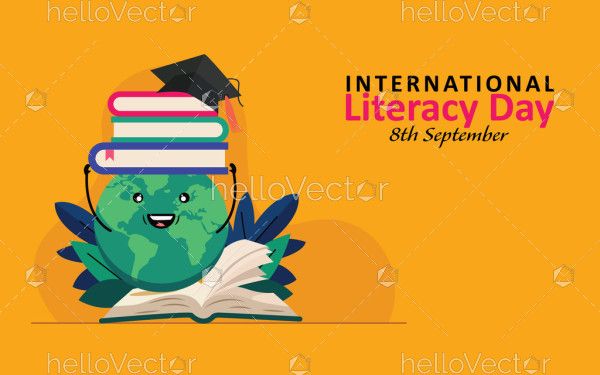 A creative illustration that represents International literacy day