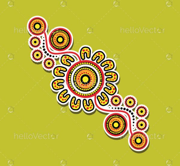 Indigenous art illustration for sticker design