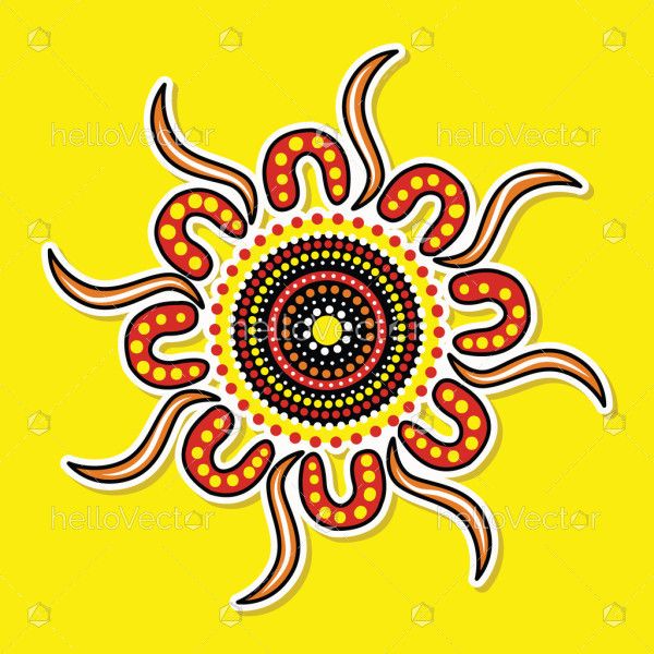 Aboriginal art sticker illustration