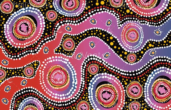 A vector background featuring Aboriginal dot design
