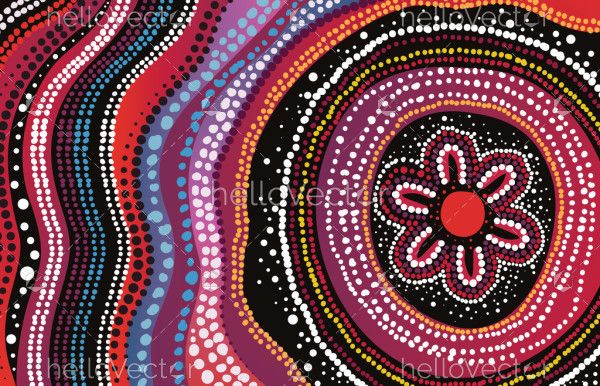 Vector dot art inspired by Aboriginal traditions