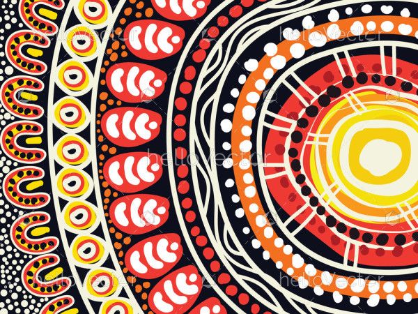 Vector Aboriginal Dot Artwork Illustration