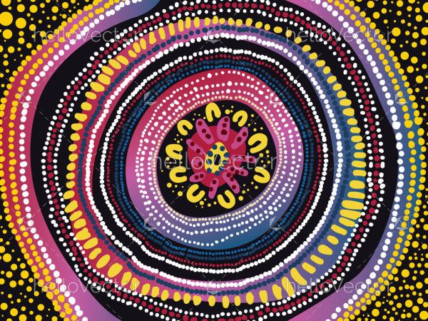 Aboriginal art-inspired big dot circle background