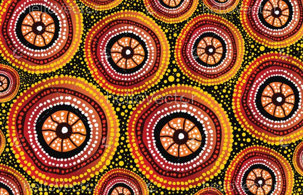 A background with a circle pattern in the dot art of the Aboriginals