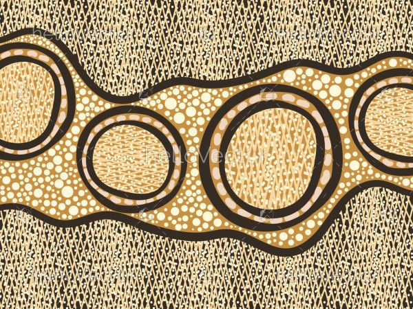 A circle of dots in the Aboriginal art style illustrated
